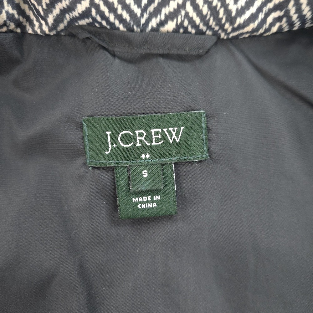 J Crew Vest Womens Small Gray Herringbone Down Puffer Quilted‎ Zip Pockets - Picture 3 of 8